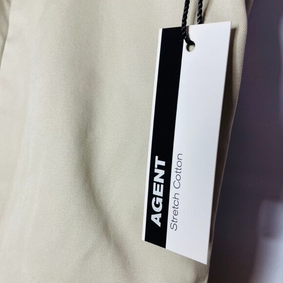 Mens Khaki Dress Pants Beige Express Agent Size 34 Relax Fit Trousers u New With - Picture 5 of 6